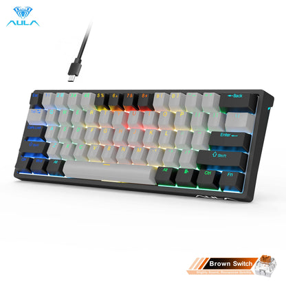 AULA RGB 60 Percent Wired Gaming Mechanical Keyboard Mini