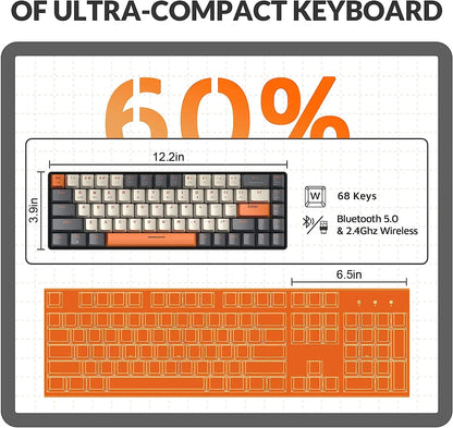 Wireless Mechanical Keyboard Bluetooth Dual Mode Hot-Swappable