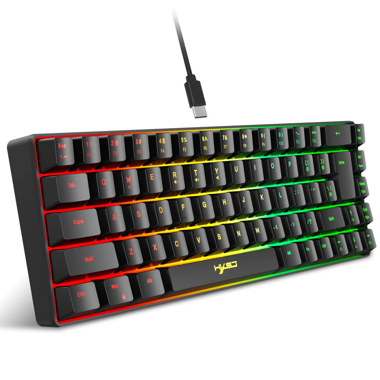 68 Keys Gaming Keyboard USB Wired Portable RGB